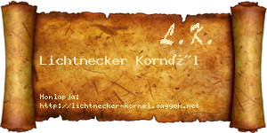 Lichtnecker Kornél névjegykártya